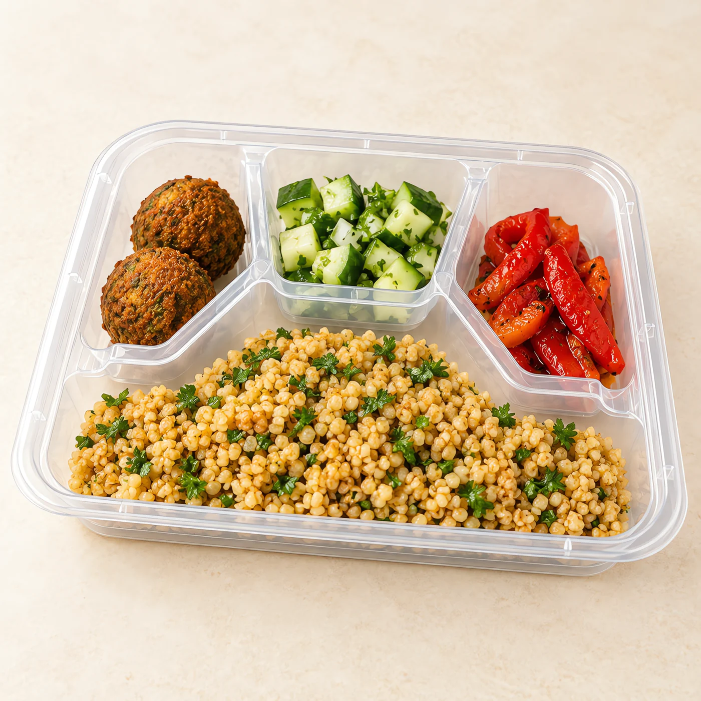Grains + falafel + two sides