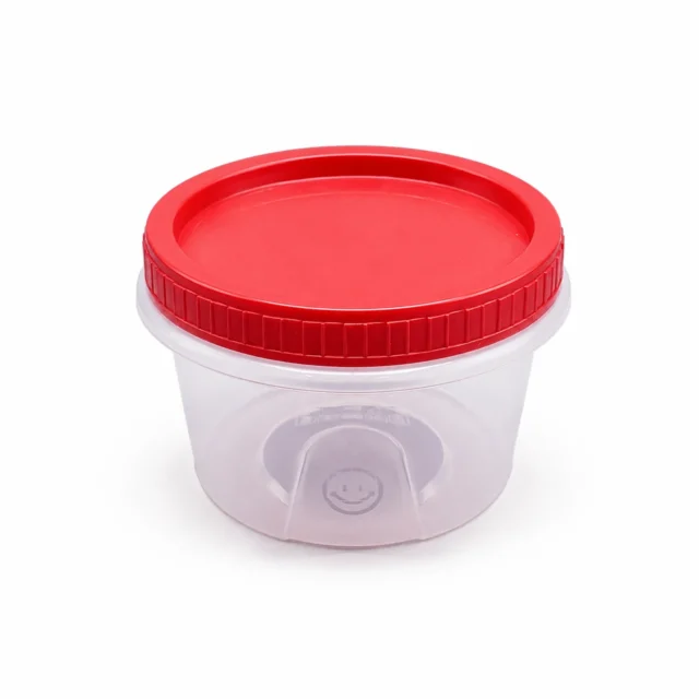 Twist-lid round bowls closed container
