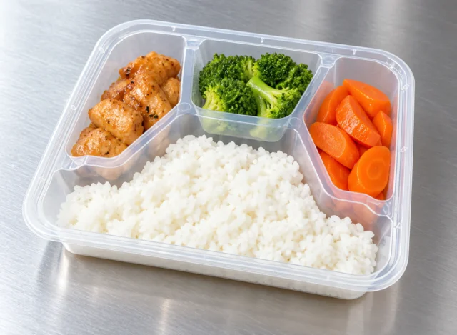 Four-compartment meal boxes food application
