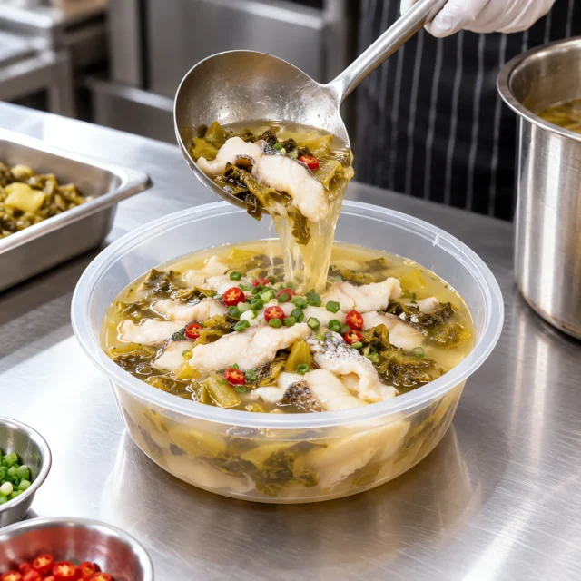 Wide round basins food application