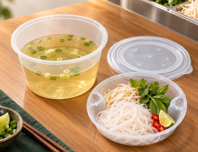 Noodle tubs with optional inserts food application